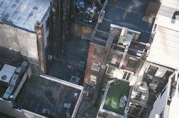 Aerial view of a commercial roof